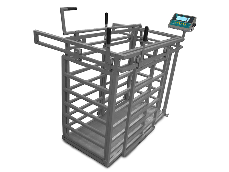 Stainless steel livestock weigh beams in industrial area