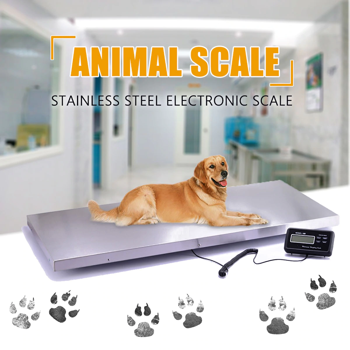 Stainless Steel Dog Scale with Non-Slip Mat