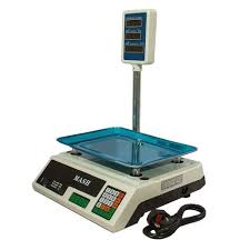 seller and customer  weighing scale