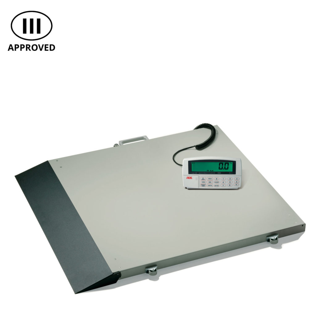 Stable height and weight scale with rubber pads cover
