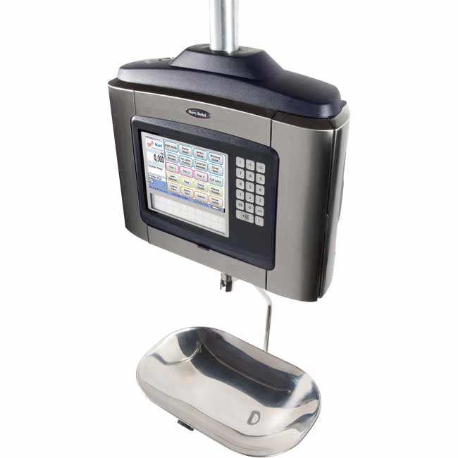 Barcode printers use at supermarket counters with clear display