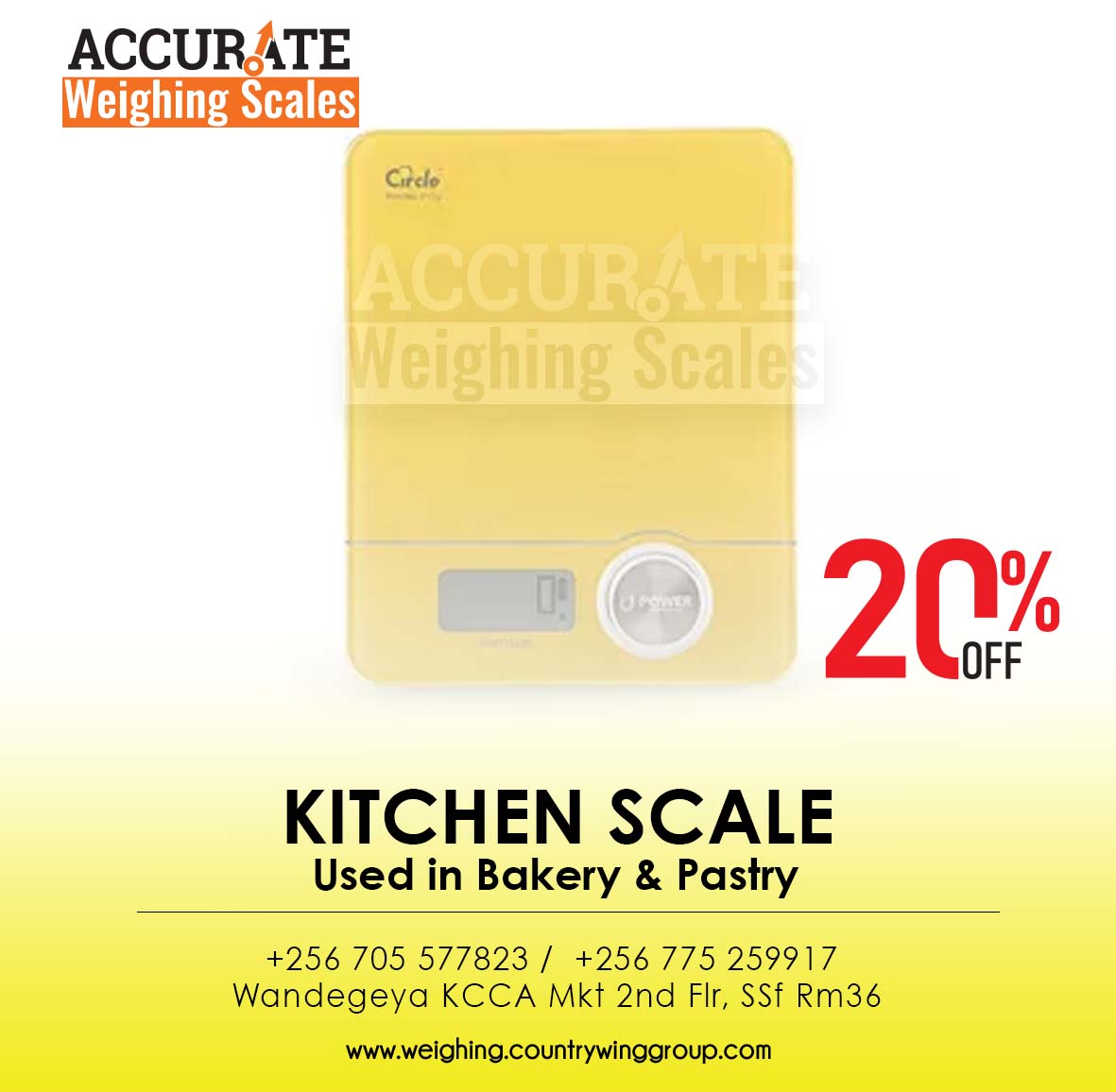 Compact kitchen weighing scale