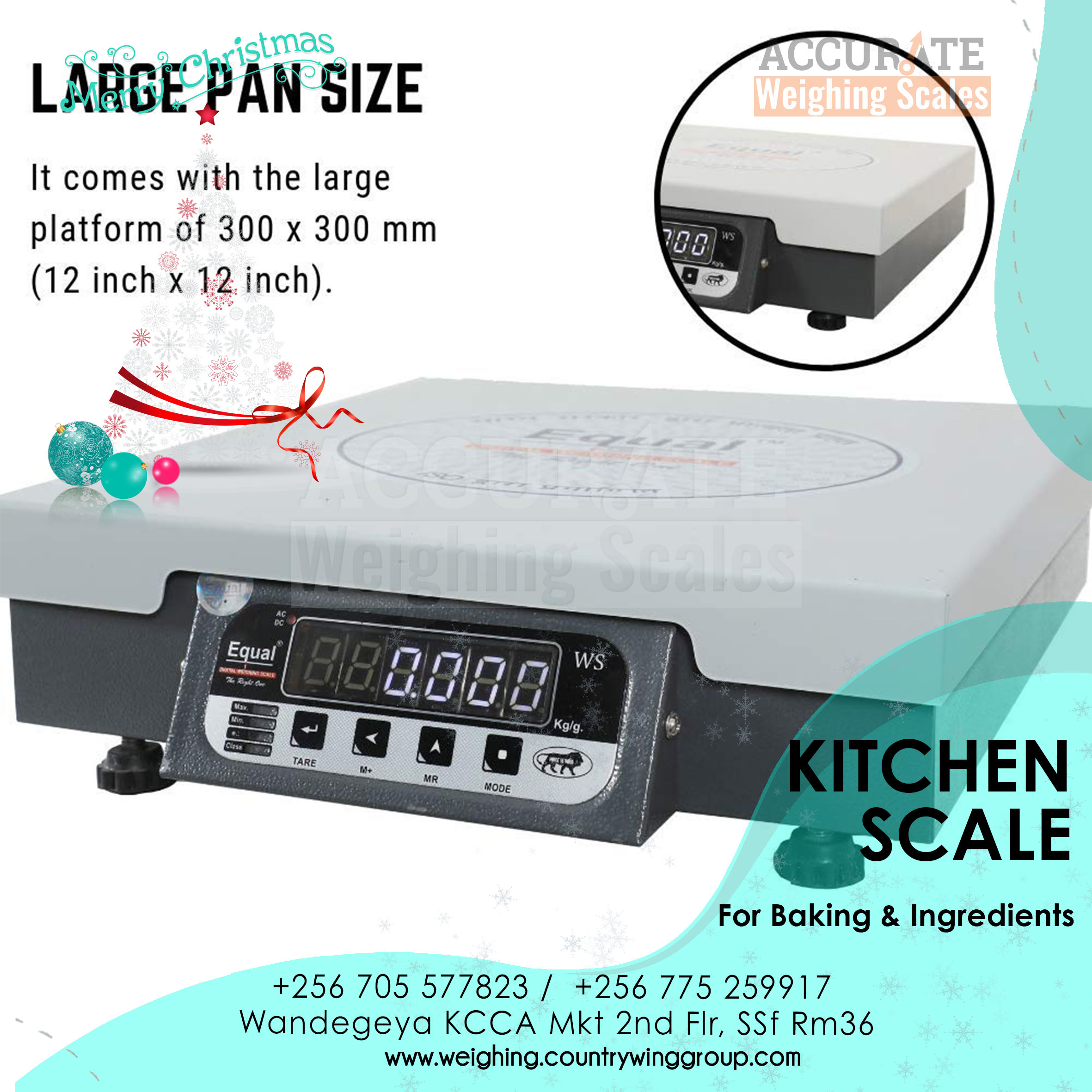 Slim design digital kitchen scale